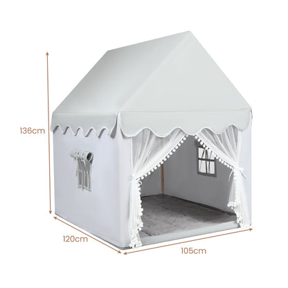 Kids Play Tent with Padded Mat Indoor Playhouse-Grey