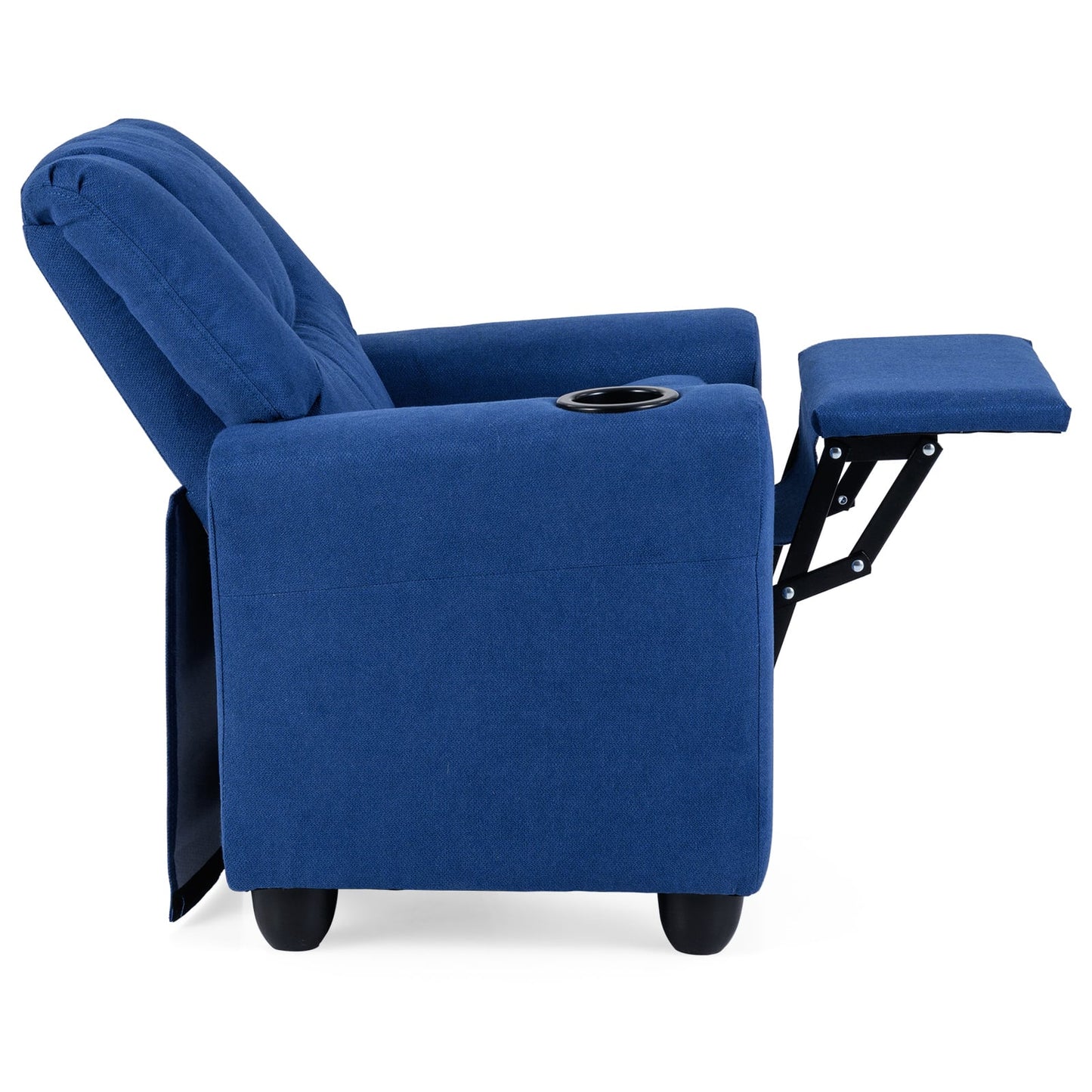 Kids Recliner with Cup Holder PU Leather Kids Reclining Chair-Blue