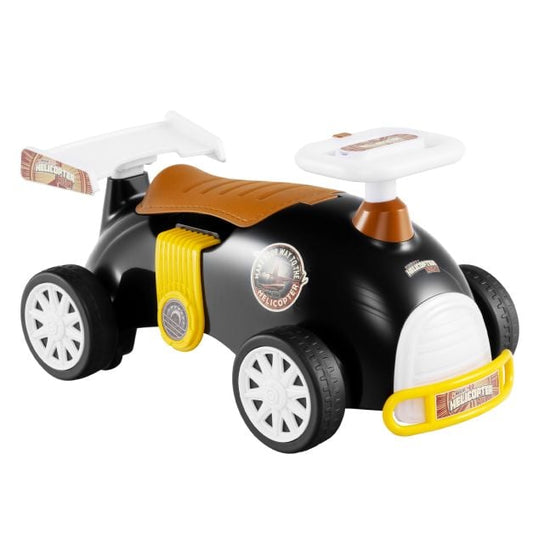 Kids Ride On Car Sliding Toy with Music and Cool Rear Wings-Black & Brown