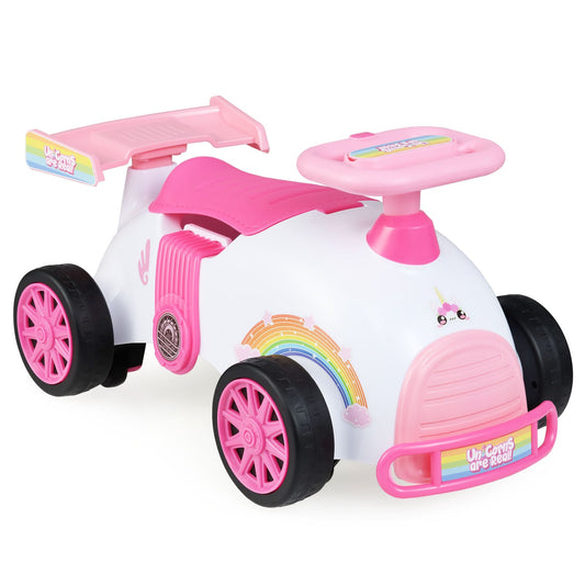 Kids Ride On Car Sliding Toy with Music and Cool Rear Wings-Pink
