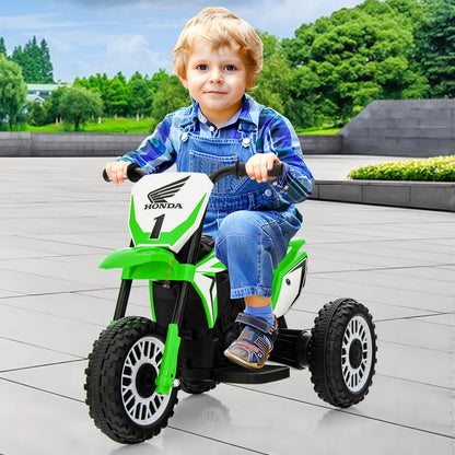 Honda Licensed Kids Ride On Motorbike with Horn Anti-slip Handlebars-Green
