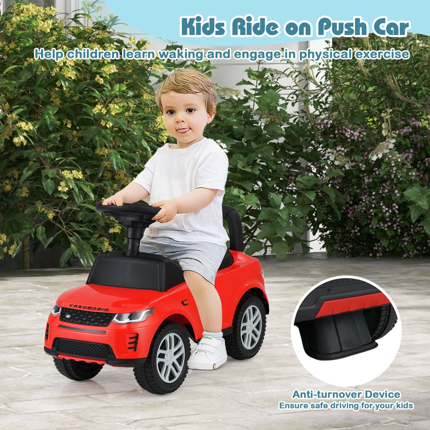 Kids Ride On Push Car Foot-to-Floor Walking Sliding Toy Car-Red
