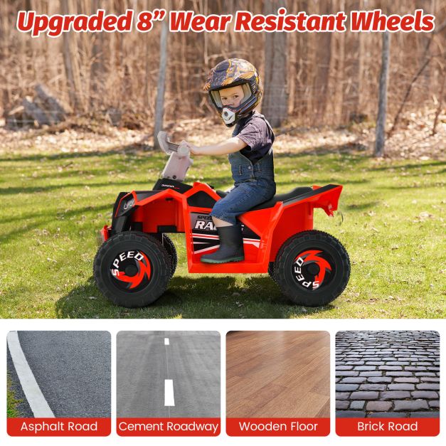 Kids Ride on ATV with Direction Control Large Seat-Red