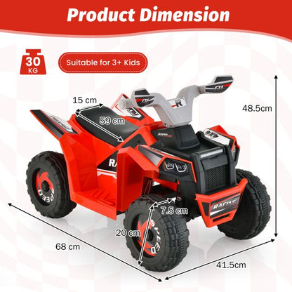 Kids Ride on ATV with Direction Control Large Seat-Red