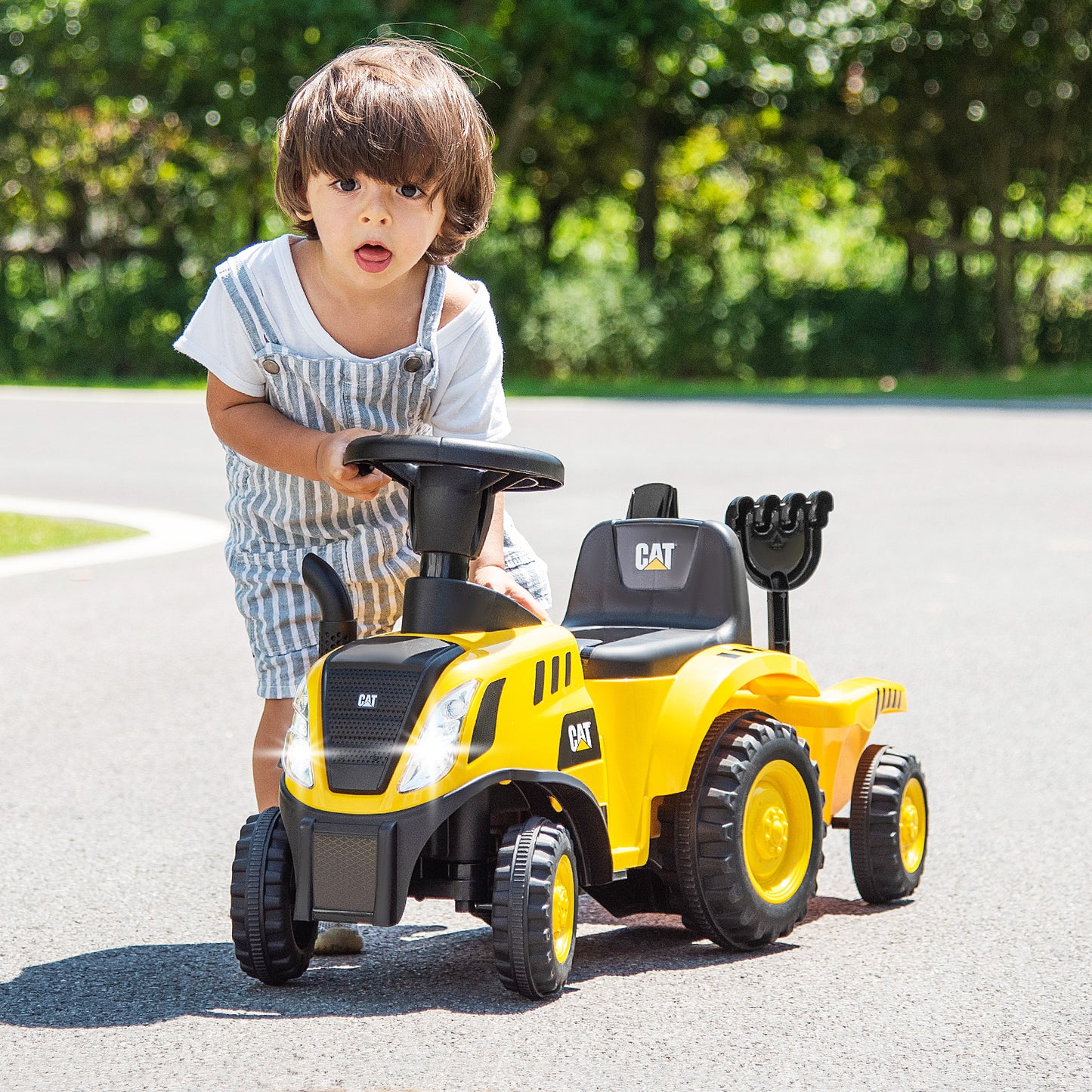 Kids Ride on Tractor Licensed Caterpillar Foot to Floor Sliding Car-Yellow &amp; Black
