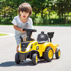 Kids Ride on Tractor Licensed Caterpillar Foot to Floor Sliding Car-Yellow & Black