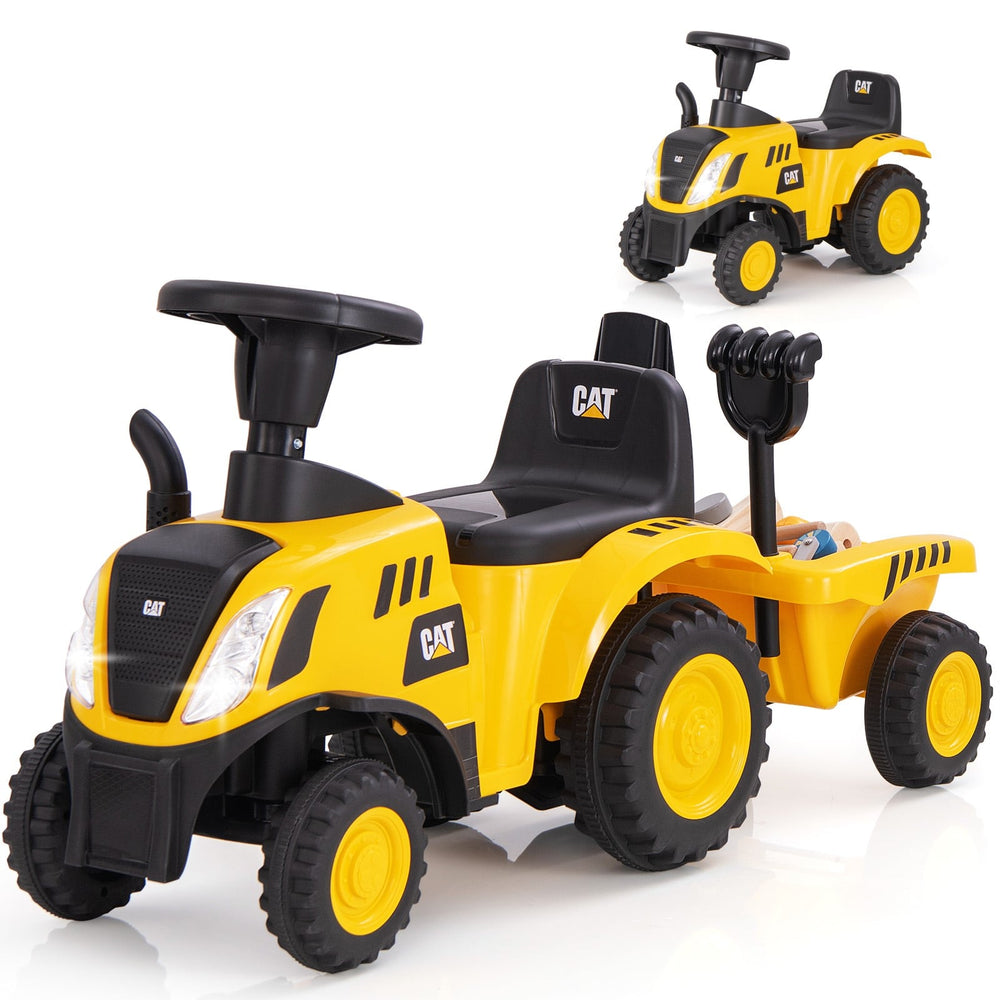 Kids Ride on Tractor Licensed Caterpillar Foot to Floor Sliding Car-Yellow &amp; Black
