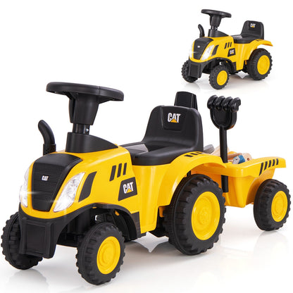 Kids Ride on Tractor Licensed Caterpillar Foot to Floor Sliding Car-Yellow &amp; Black