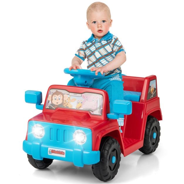 6V Kids Riding Toy with Sound Effects One-Button Start-Red