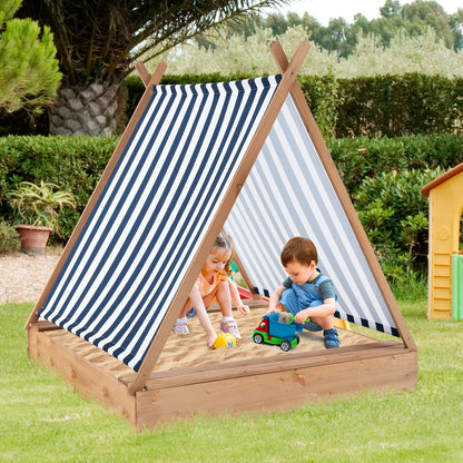 124 x 123cm Kids Sandbox with Cover