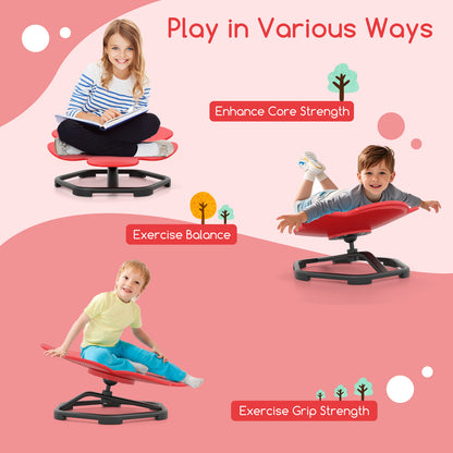 Kids Sensory Swivel Chair Elephant Petal 360° Spinning Chair-B-Red