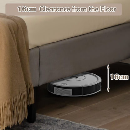 Single/Double Bed Frame with Storage Headboard and Slat Support-King Size