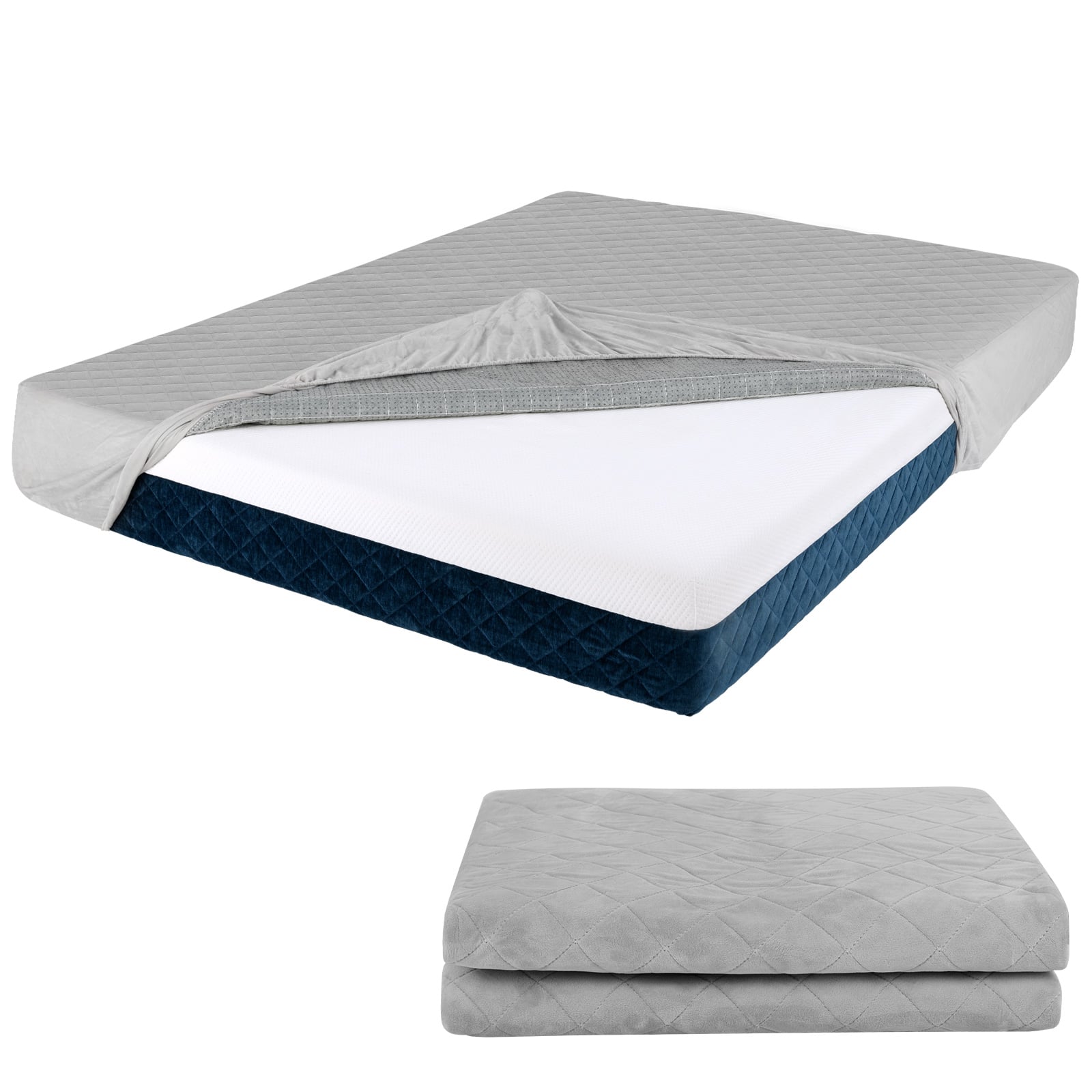 Twin/Queen/King Size Luxury Super Soft Velvet Mattress Protector-King Size