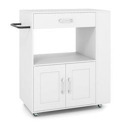Kitchen Island Cart with Storage Rolling Kitchen Island on Wheels-White