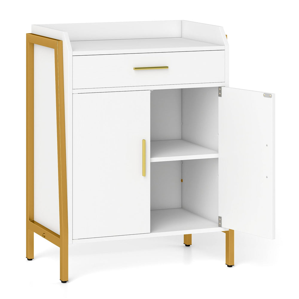 Kitchen Sideboard Cabinet with Drawer 2 Doors and Adjustable Shelf-White