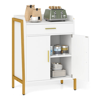 Kitchen Sideboard Cabinet with Drawer 2 Doors and Adjustable Shelf-White