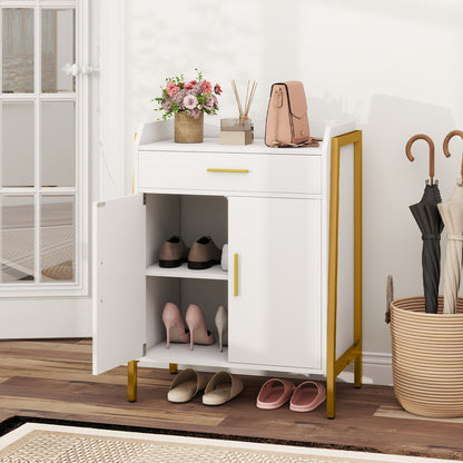 Kitchen Sideboard Cabinet with Drawer 2 Doors and Adjustable Shelf-White