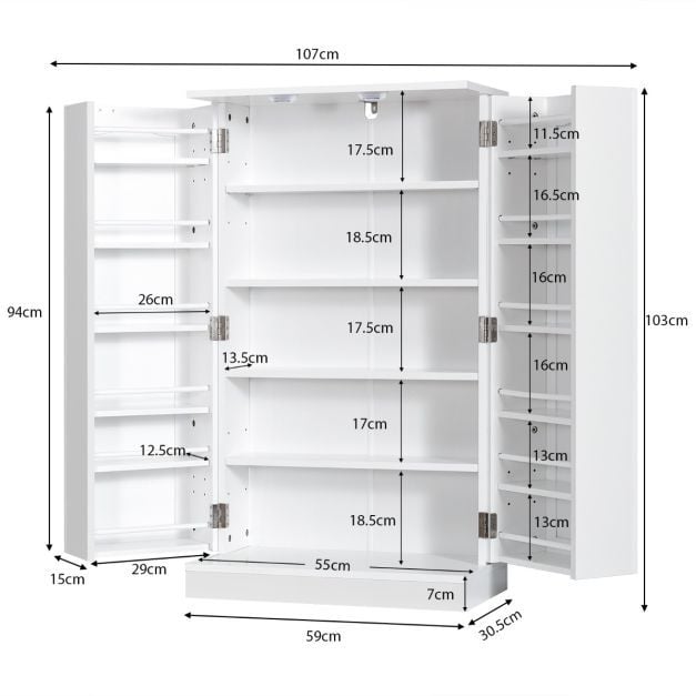 Kitchen Storage Set with 160 cm Sideboard Buffet Cabinet and 17-Tier Pantry Cupboard