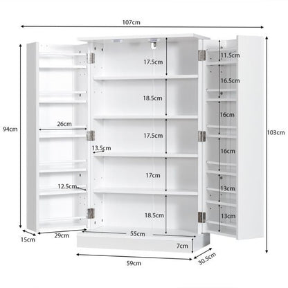 Kitchen Storage Set with 160 cm Sideboard Buffet Cabinet and 17-Tier Pantry Cupboard