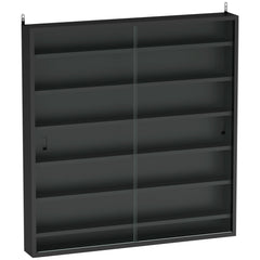 HOMCOM Six Shelf Display Cabinet, with Glass Doors - Black