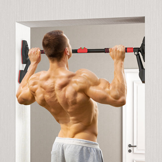 SPORTNOW Pull up Bar Doorway 79-100cm, No Screw Chin up Bar 225kg Capacity, with Level Gauge, Triangle Support, for Home Workout