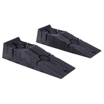 DURHAND 2 Pieces Car Ramps Heavy Duty 2.5 Ton Motorhome Levelling Ramps, Plastic Garage Workshop Car Lift, Portable Automotive Vehicle Campervan Car Ramp, Black