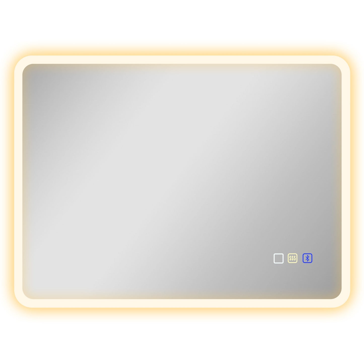 HOMCOM 80 x 60cm LED Bathroom Mirror, with Bluetooth - Silver Tone