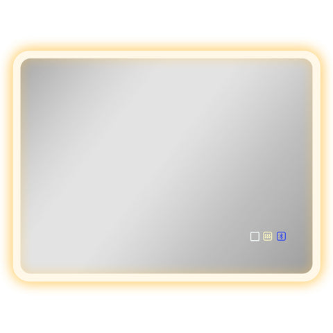 HOMCOM 80 x 60cm LED Bathroom Mirror, with Bluetooth - Silver Tone
