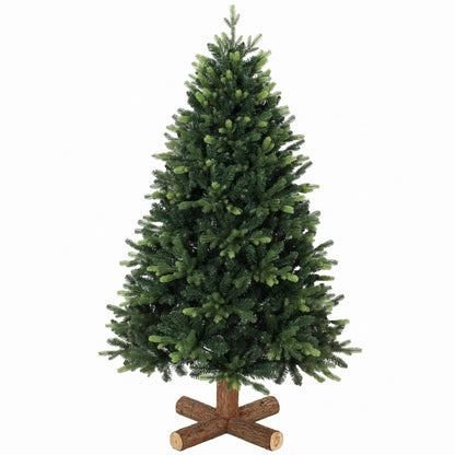 HOMCOM Artificial Christmas Tree, Hinged Xmas Tree with 1620 PE & PVC Branch Tips, 5ft, Green