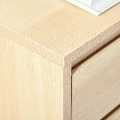 HOMCOM Four-Drawer Office Filing Cabinet, with Wheels - Natural