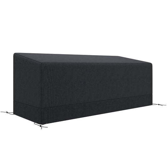 Outsunny Rectangular Patio Garden Furniture Cover Waterproof for 3 Seater Sofa Bistro Set, UV Resistant Protection 600D Oxford Fabric Rattan Lounge Clean Cover, 190 x 72 x 76cm, Black