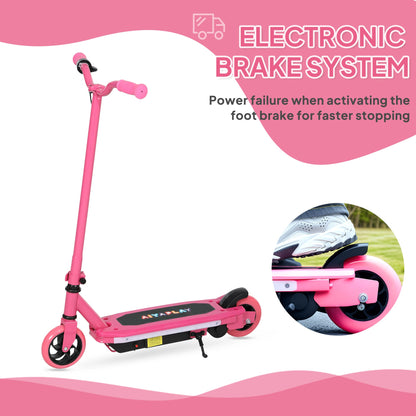 AIYAPLAY Electric Scooter for Kids 6-14 Years, with Colourful Lights, Pink