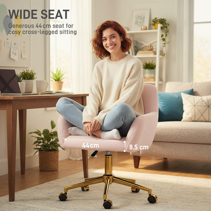 HOMCOM Faux Fur Rabbit Chair - Light Pink