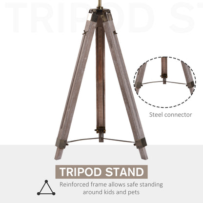 Vintage Tripod Floor Lamp Retro Style Industrial Photography Light Spotlight Antique Searchlight Wooden Base