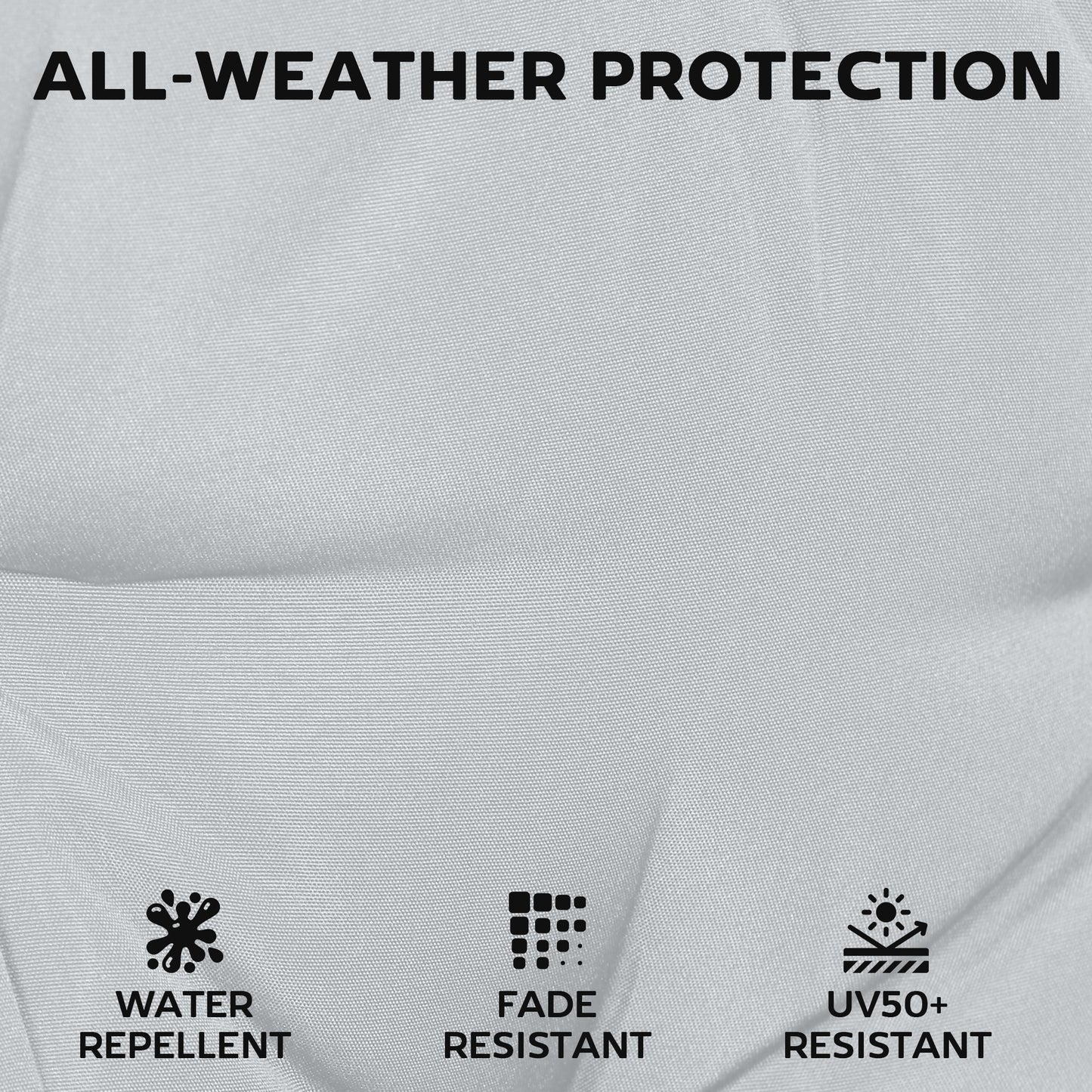 Outsunny Set of 6 Outdoor Seat Cushions with Machine Washable Cover, Water Repellent Seat Cushions Light Grey