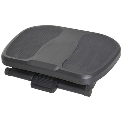 HOMCOM 0-30 Three-Height Under-Desk Support Footrest - Black