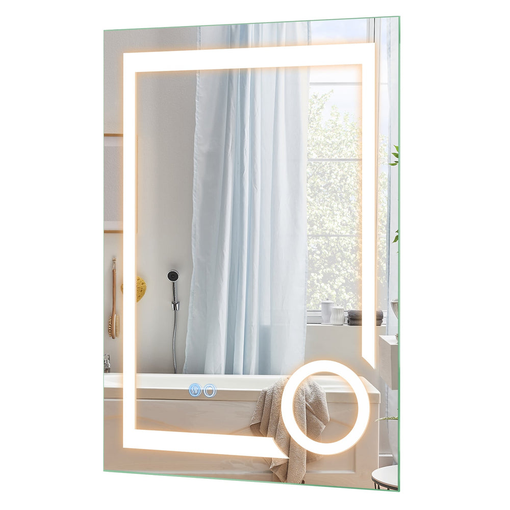LED Lighted Bathroom Mirror with Anti-Fog and 3 Color Lights