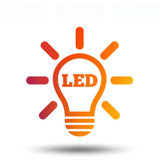 Orange LED light bulb icon on a white background