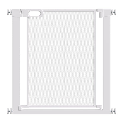 PawHut Pet Safety Gate, for Doorways, Staircases, Hallways, with 75-82cm Adjustable Width - White