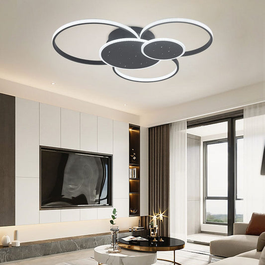 115W Modern 5 Rings LED Ceiling Light White Light