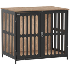 PawHut Dog Crate Furniture with Anti-Chew Resistant Mesh, Anti-Escape Single Door, for Medium Dogs, 80 x 55 x 72 cm