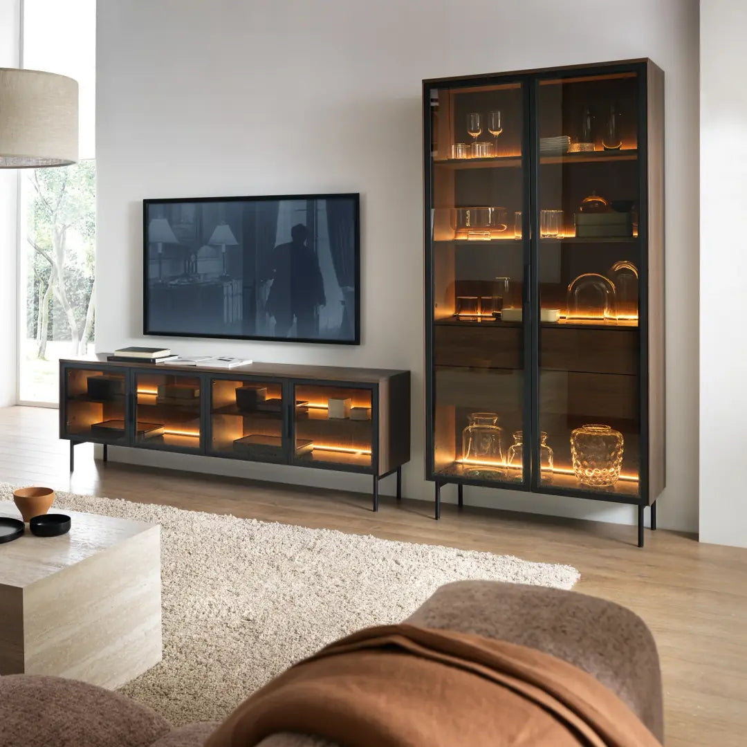 Lumi Tall Display Cabinet 92cm