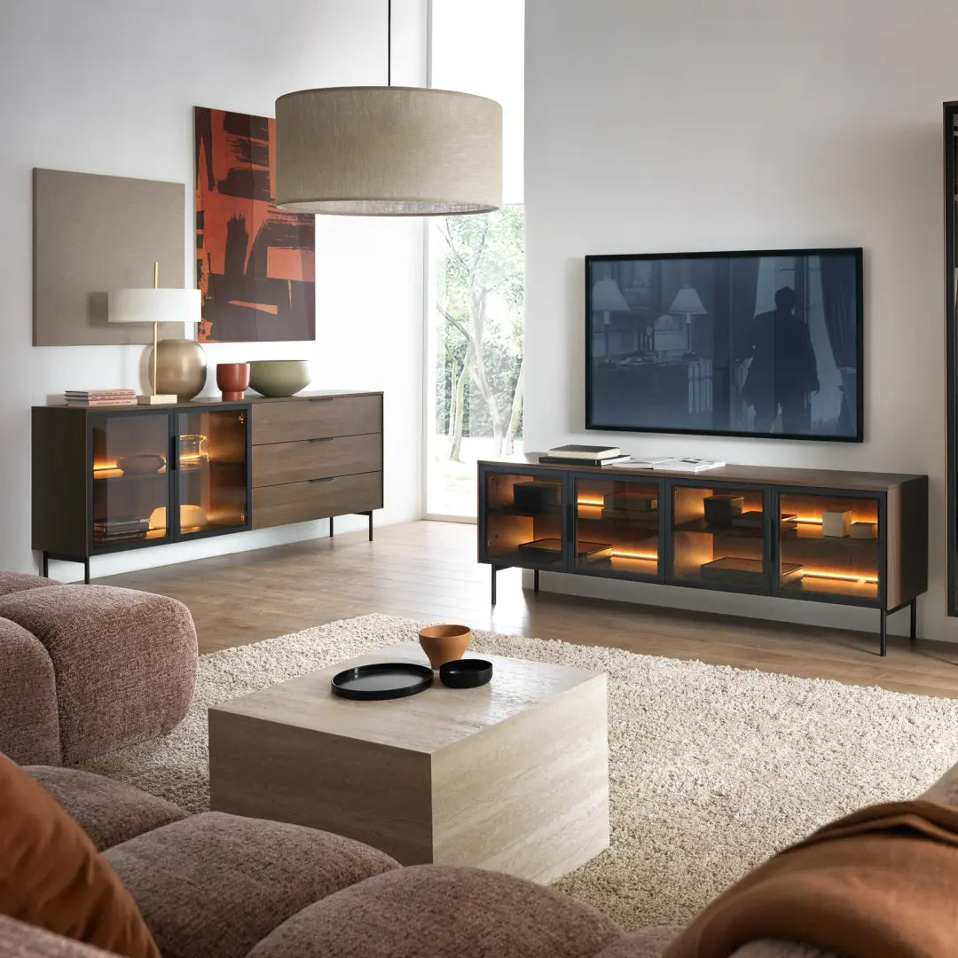 Lumi Tall Display Cabinet 92cm