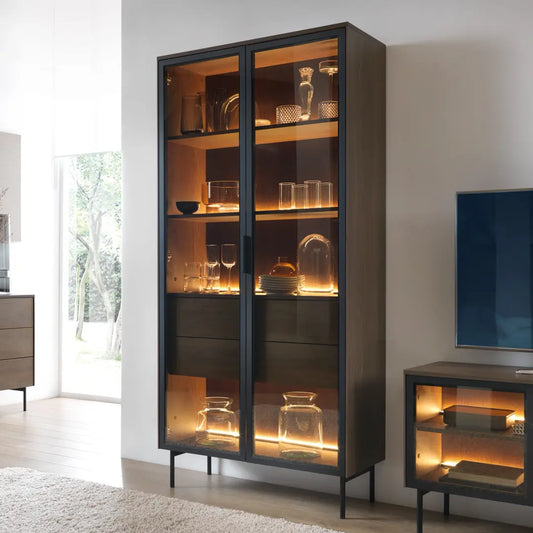 Lumi Tall Display Cabinet 92cm