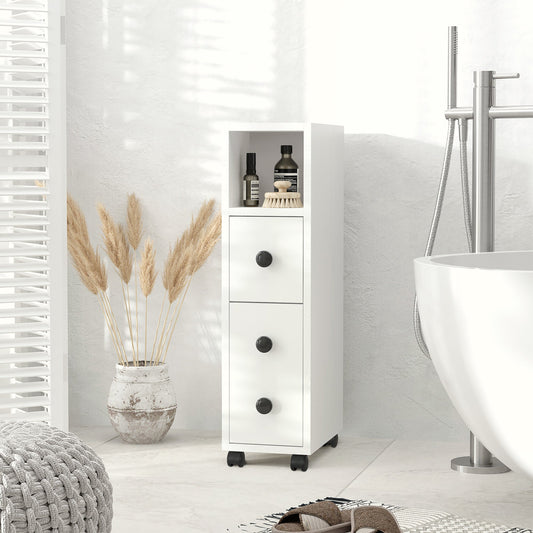 kleankin Slimline Bathroom Storage Cabinet - White
