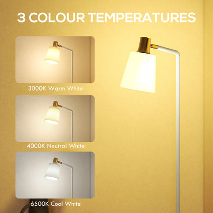 HOMCOM Modern Standing Lamp, Floor Lamp with 350Â° Rotatable Head for Living Room, White