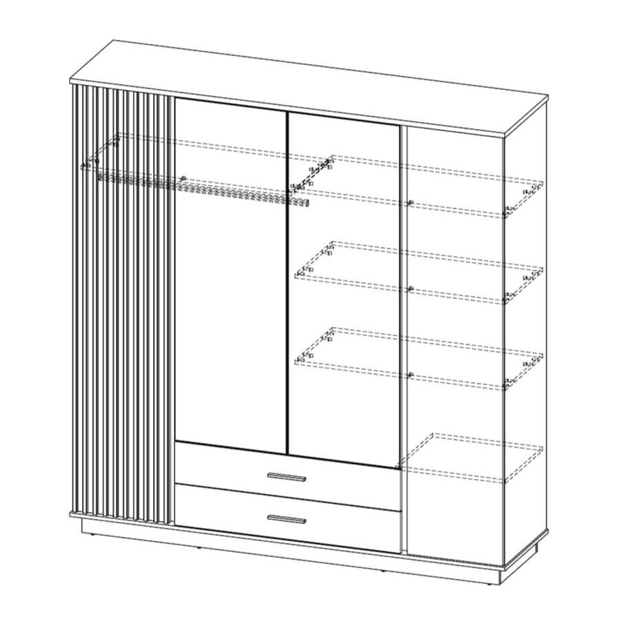 Lamelo LA18 Hinged Wardrobe 197cm