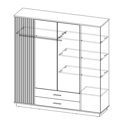 Lamelo LA18 Hinged Wardrobe 197cm