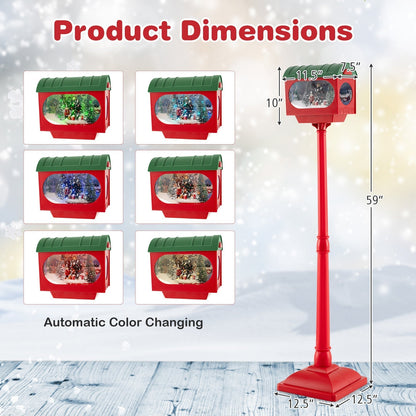 Christmas Sound-activated 150 cm Street Light with Colourful Lights-Red