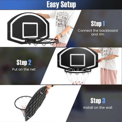 Large Indoor Wall Mounted Basketball Set for Kids Teens Adults